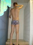about to shower (Pirates swimsuit by designer Ami Sanzuri)