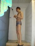 about to shower (Pirates swimsuit by designer Ami Sanzuri)