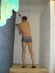 about to shower (Pirates swimsuit by designer Ami Sanzuri)