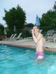 after swimming in a Ami Sanzuri Swimwear Square Cut Trunk (MCMX Purple Size Medium)