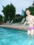 after swimming in a Ami Sanzuri Swimwear Square Cut Trunk (MCMX Purple Size Medium)