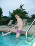 after swimming in a Ami Sanzuri Swimwear Square Cut Trunk (MCMX Purple Size Medium)