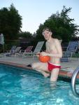 A basketball and red speedo with white speedo underneath (pouch) (best!)