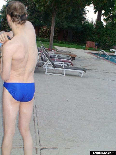  after a swim in a blue speedo (rear)