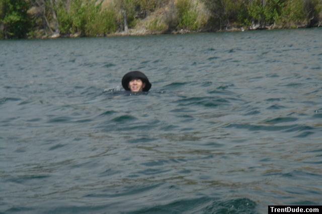 !Trent swimming in a quarry.  Austin, Texas
