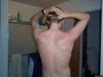 Showing off the sunburn.  ouch