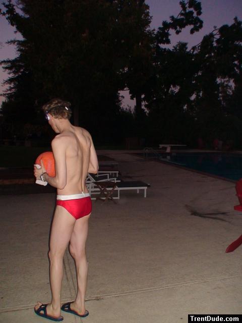 Water polo Dude in a red speedo (rear) (best)