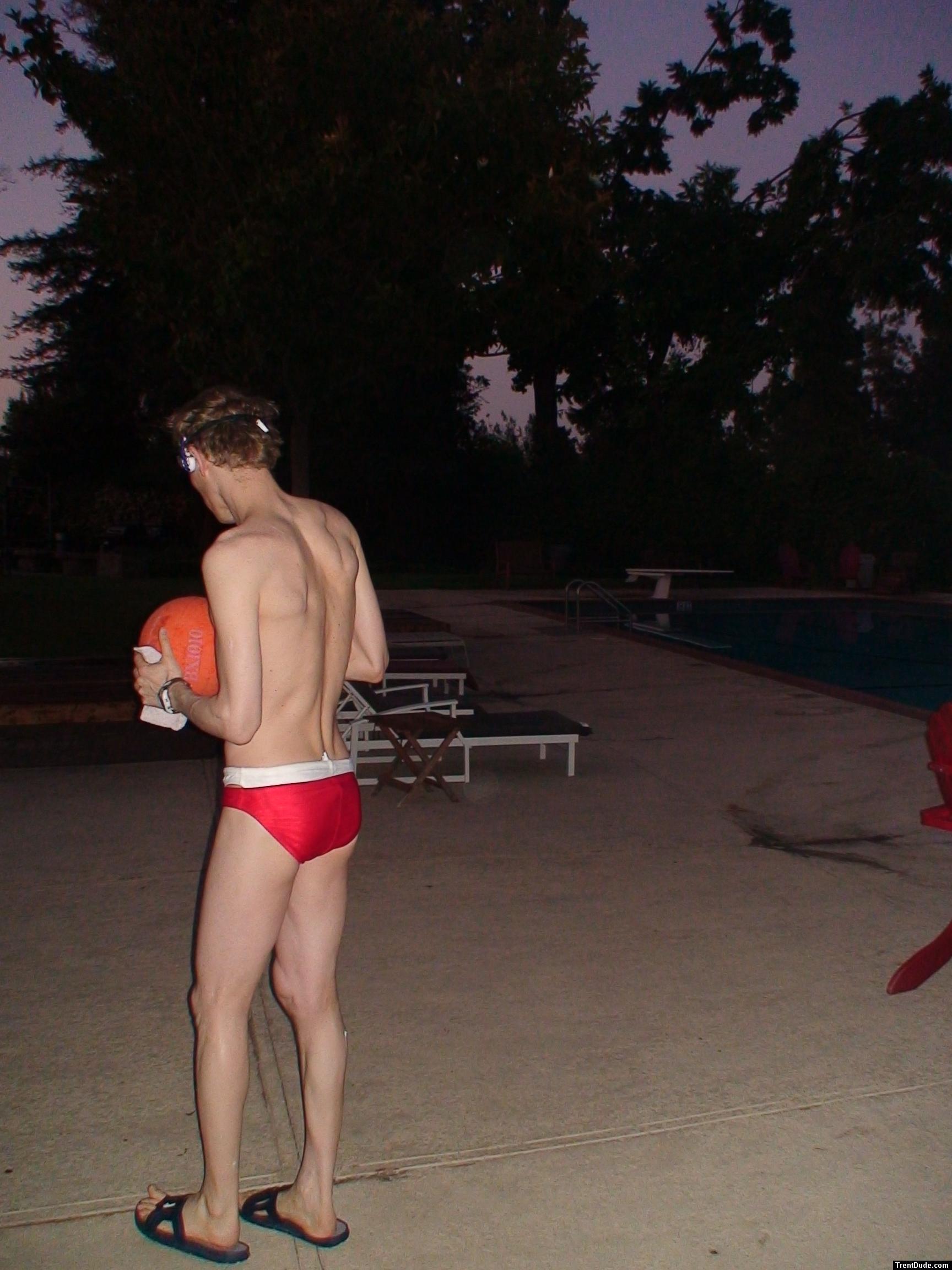 Water polo Dude in a red speedo (rear) (best)