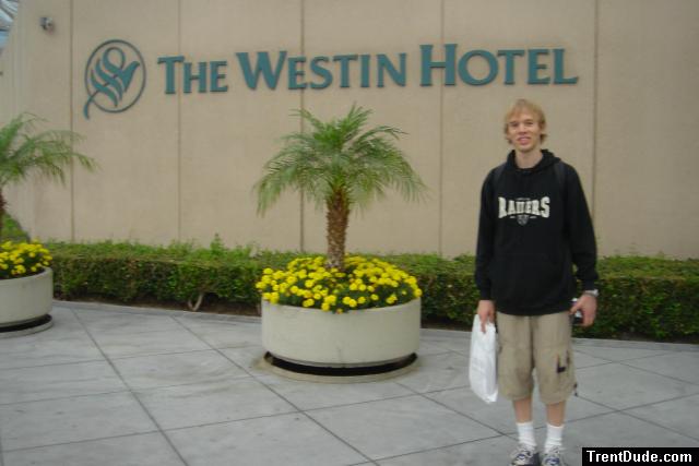 Trent in front of the Westin