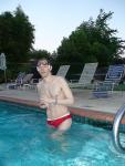Water polo Dude in a red speedo