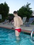 Water polo Dude in a red speedo (rear)