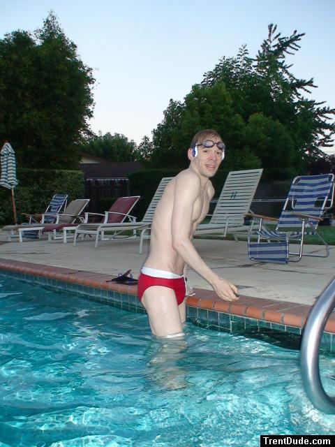 Water polo Dude in a red speedo