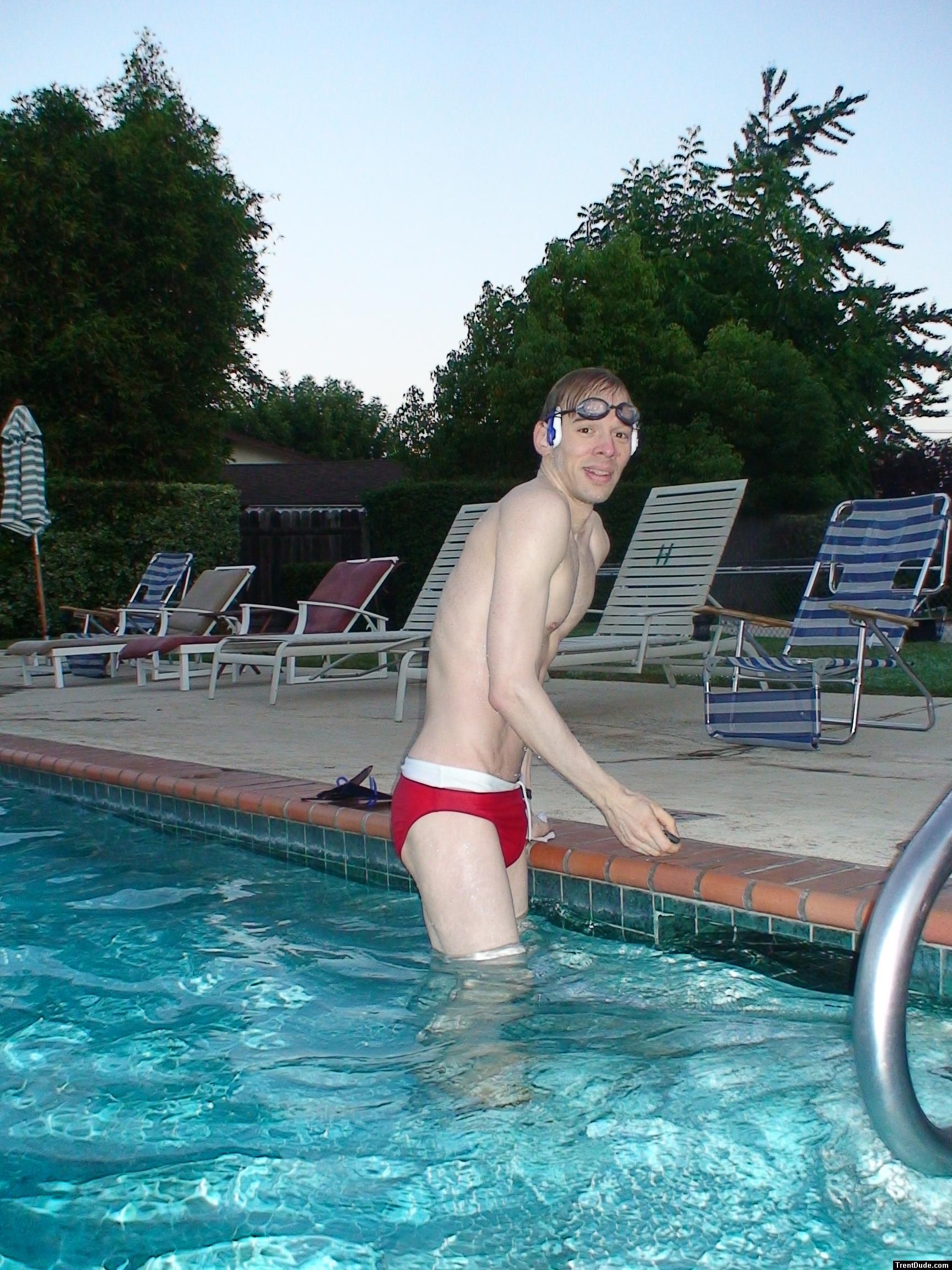 Water polo Dude in a red speedo