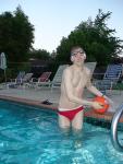 Water polo Dude in a red speedo