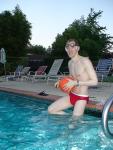 Water polo Dude in a red speedo (pouch)