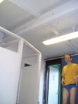 Blue Patagonia brief in the swim locker room