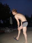 Spikey hair in Calvin Klein swim brief before a sunrise swim (best)