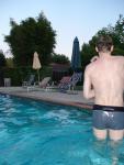 grey Calvin Klein swim boxer (rear)