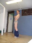 blonde dude wearing greay Tommy Hilfiger briefs, Addidas sweats (pouch)