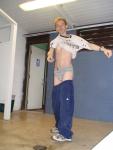 Adidas sweats over grey tommy underwear