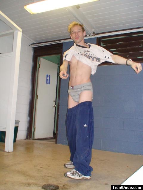 Adidas sweats over grey tommy underwear