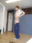 Adidas sweats over grey tommy underwear (best) (bulge)