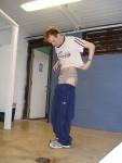 Adidas sweats over grey tommy underwear