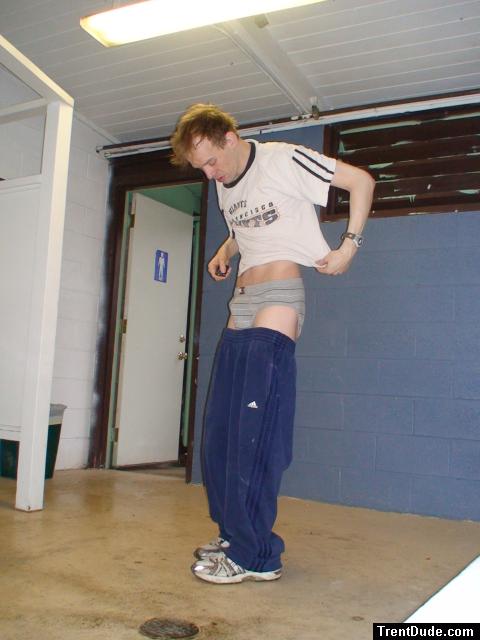 Adidas sweats over grey tommy underwear