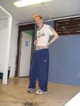 Adidas sweats over grey tommy underwear