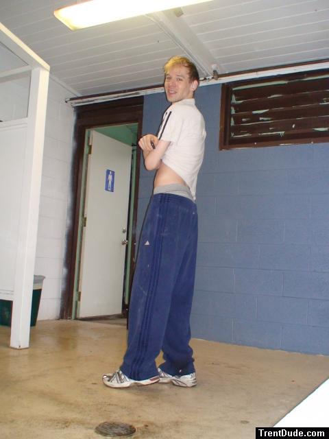 Adidas sweats over grey tommy underwear