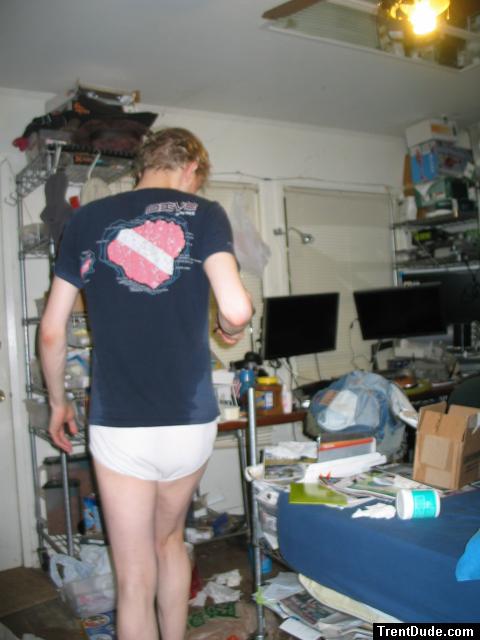 Surfer dude in white underwear