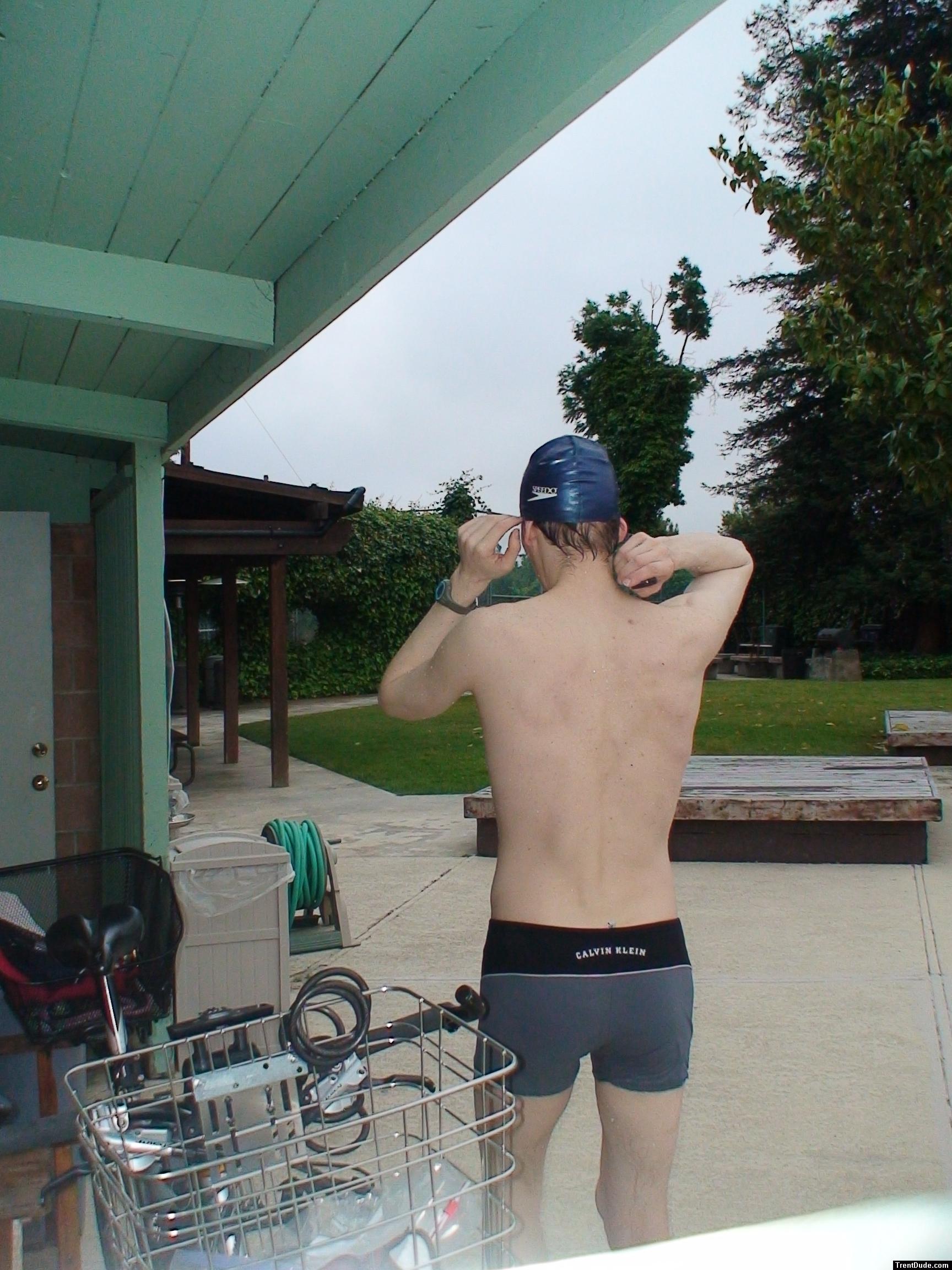 Calvin klein swim boxers at the pool