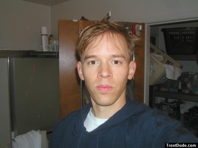 Blue sweat shirt  - looks to angry