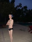 swimmer at the pool in black speedo