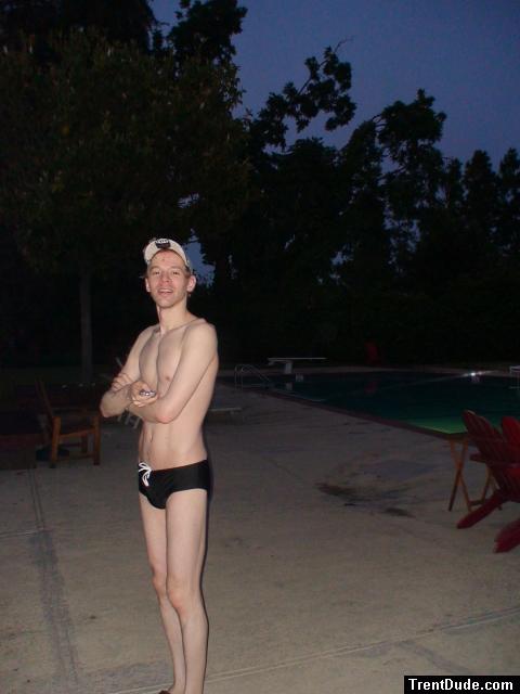 swimmer at the pool in black speedo