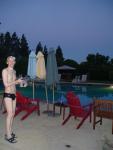 Black speedo at the pool early morning before a swim