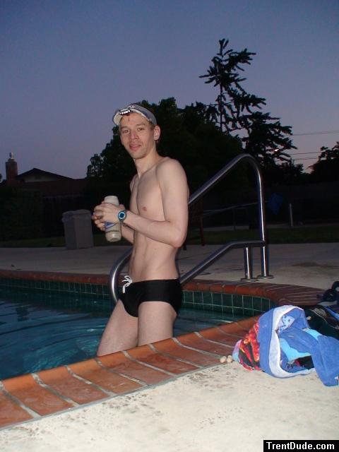 swimmer in a black speedo
