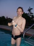 About to apply anti-chlorine lotion