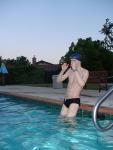 Black speedo at the swimming pool