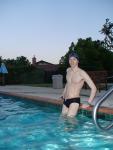 Black speedo at the swimming pool, speedo swim cap