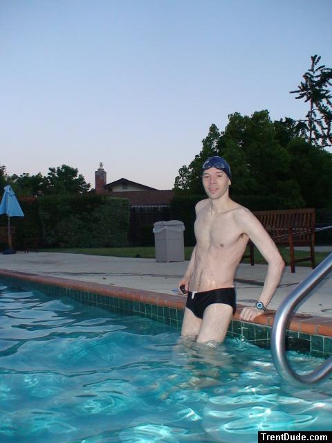 Black speedo at the swimming pool, speedo swim cap