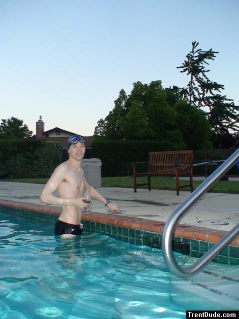 Black speedo at the swimming pool