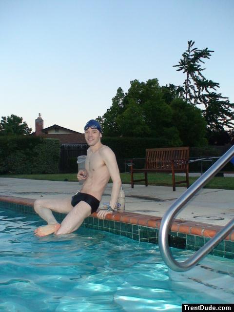 Swimmer in black speedo (foot)