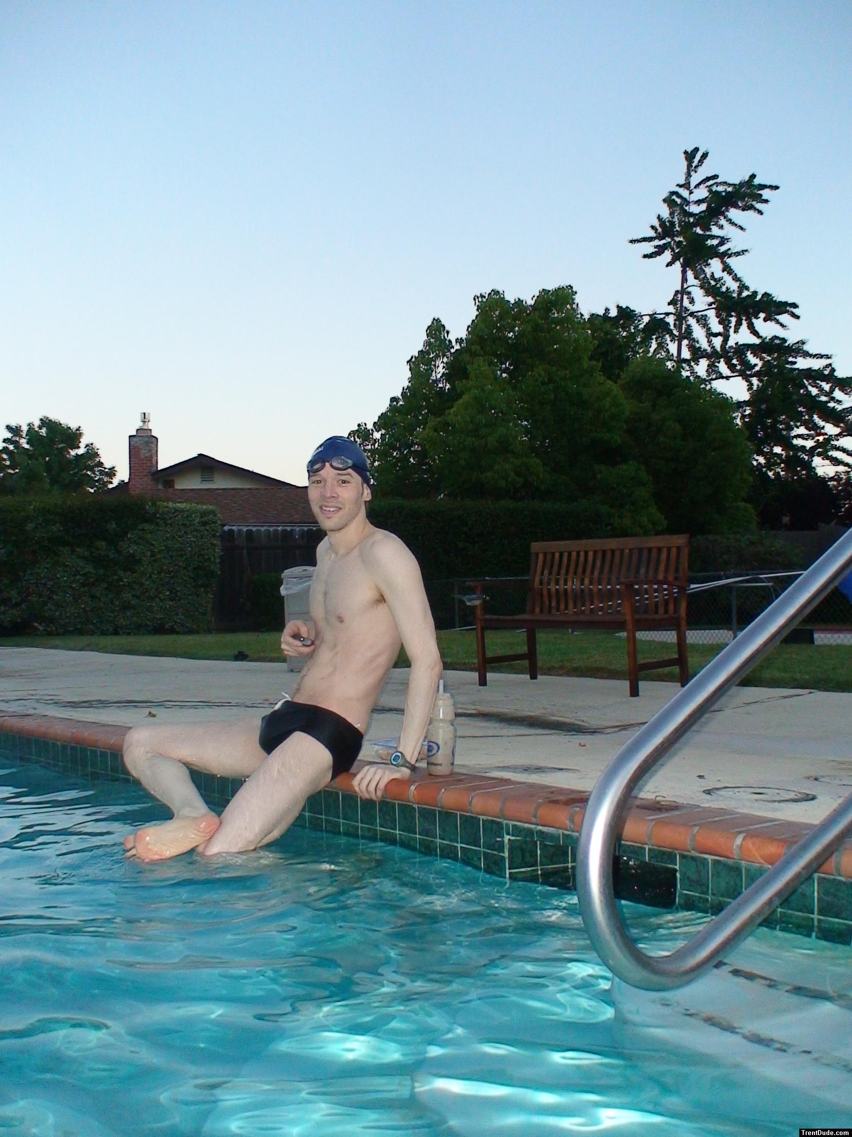 Swimmer in black speedo (foot)