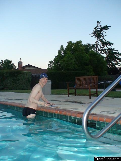 Trying to feed a scrub jay (sitting on the chair)