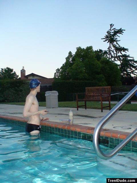 Black speedo at the swimming pool