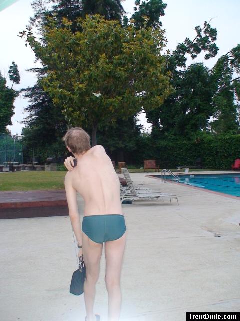 green Nike swim brief (rear)