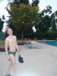 green swim bag and a green nike speedo