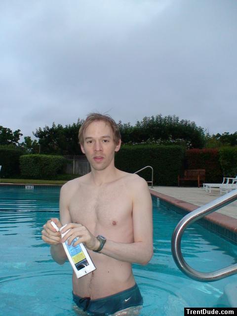 Green Nike speedo swim brief at the pool, dermaswim lotion