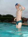 Green Nike speedo swim brief at the pool